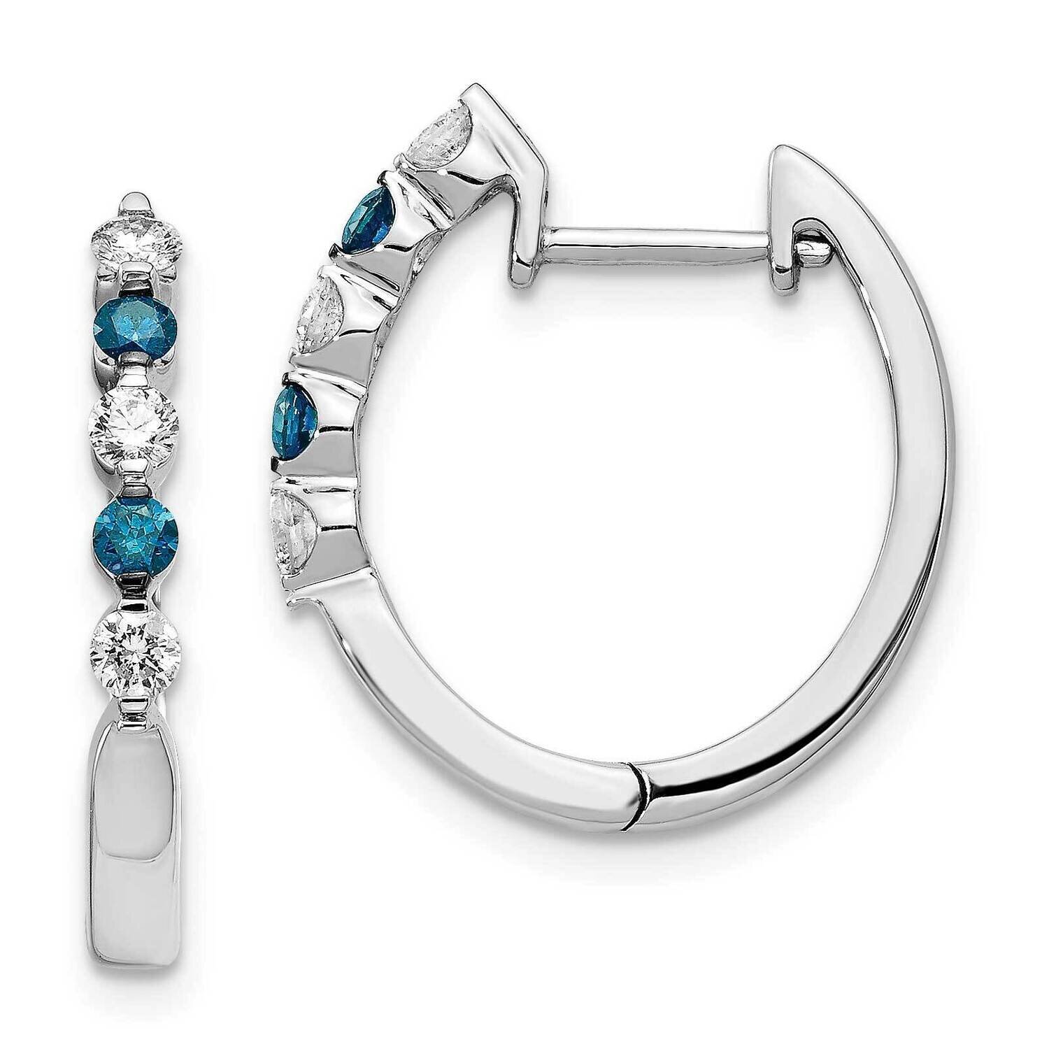 Blue White Diamond Earrings 14k White Gold EM5403-BD-050-WA