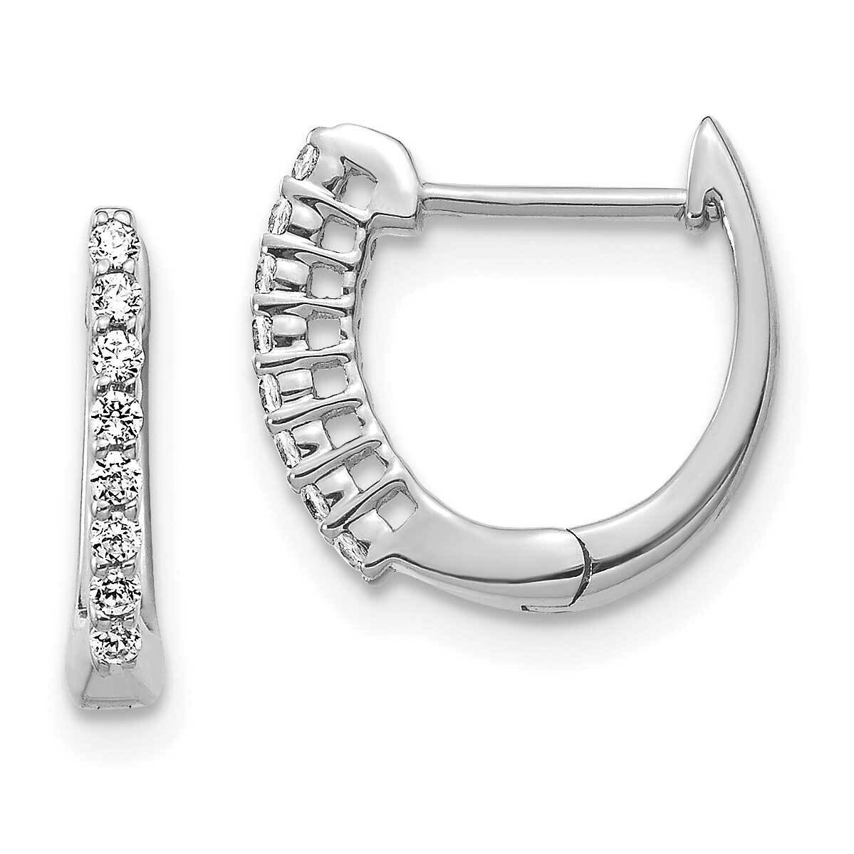 Polished Diamond Hinged Hoop Earrings 14k White Gold EM5407-016-WA, MPN: EM5407-016-WA, 191101333439