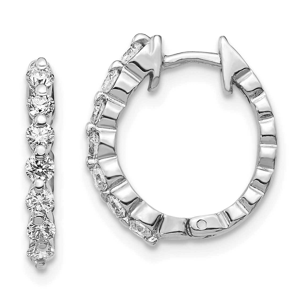 Aa Diamond Hinged Hoop Earrings 14k White Gold EM5409-050-WA