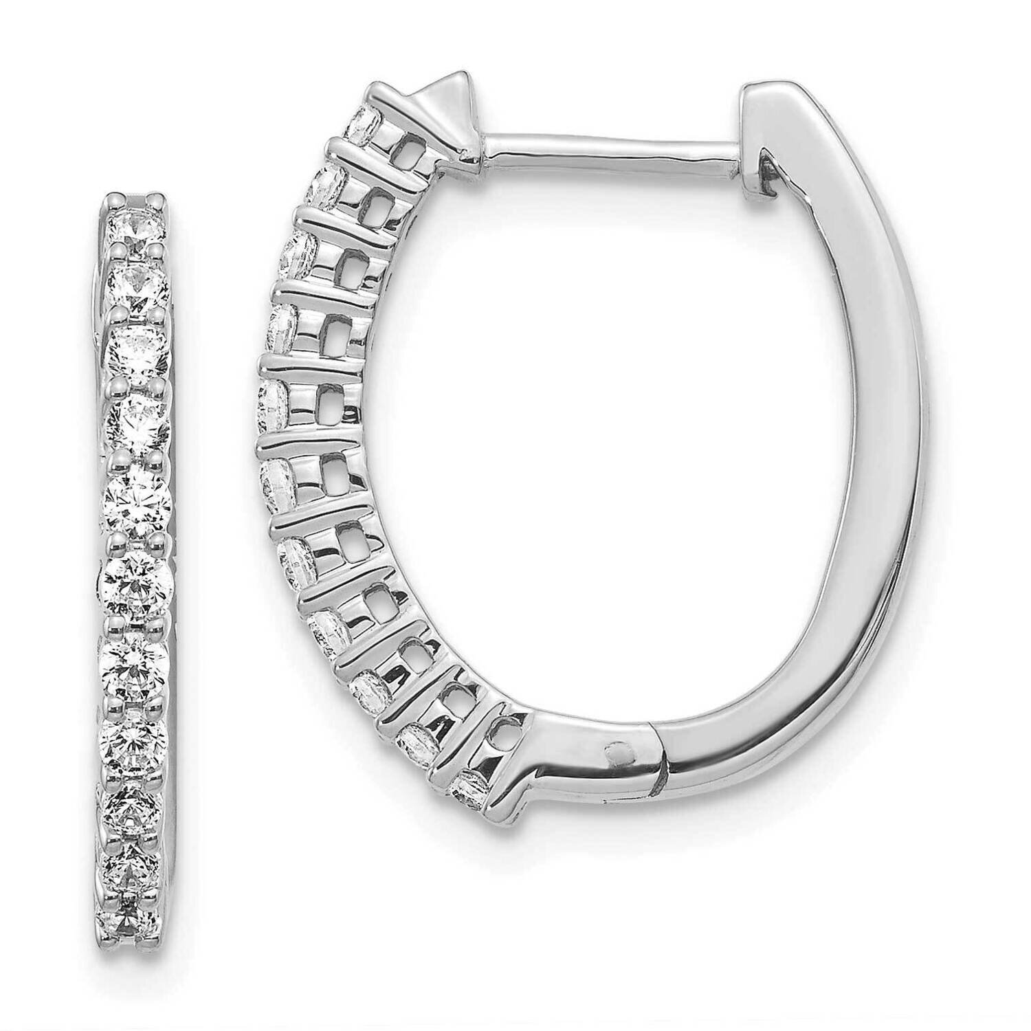 Hinged Hoop Earrings 14k White Gold Diamond EM5411-050-WA, MPN: EM5411-050-WA, 883957206264