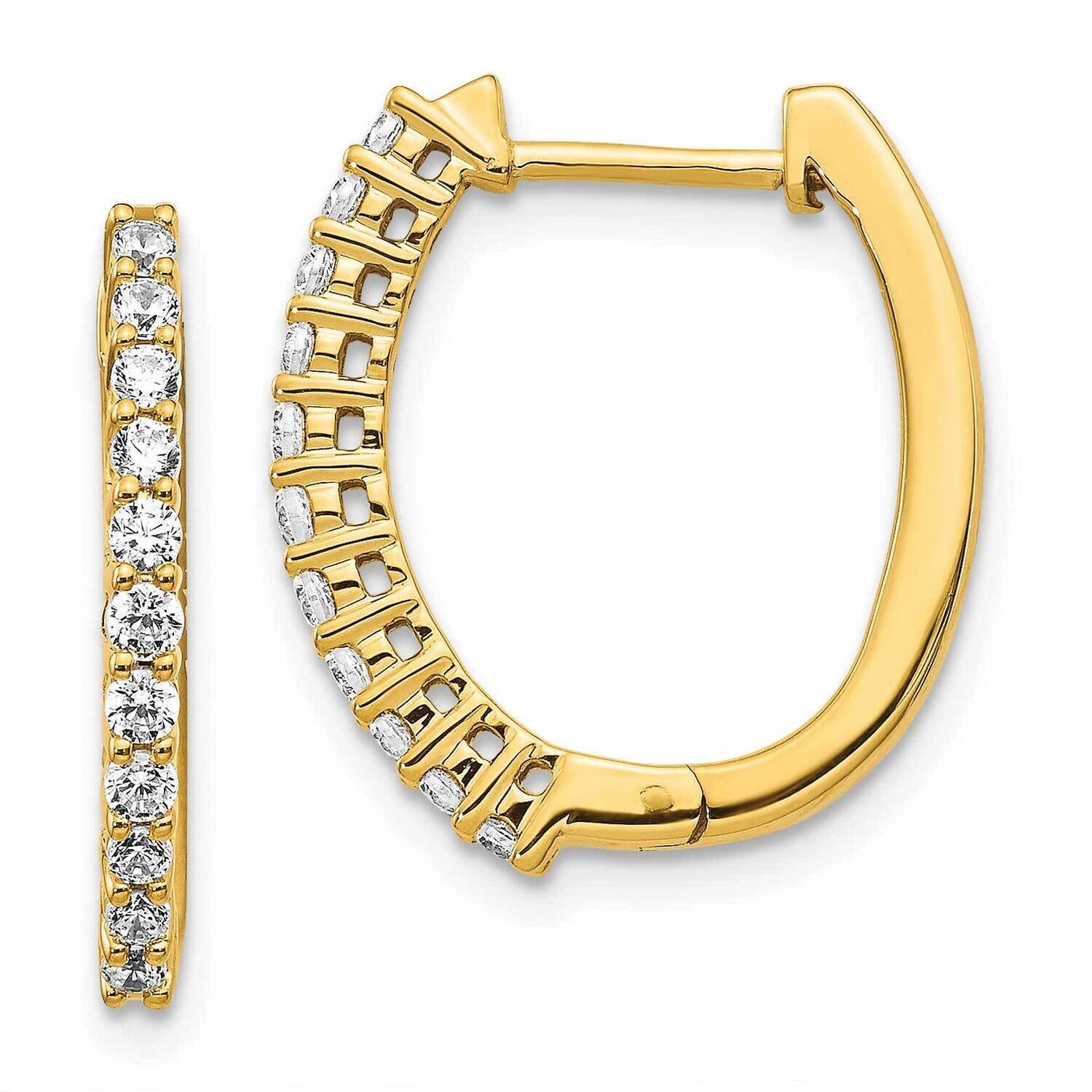 Hinged Hoop Earrings 14k Gold Diamond EM5411-050-YA, MPN: EM5411-050-YA, 883957206271