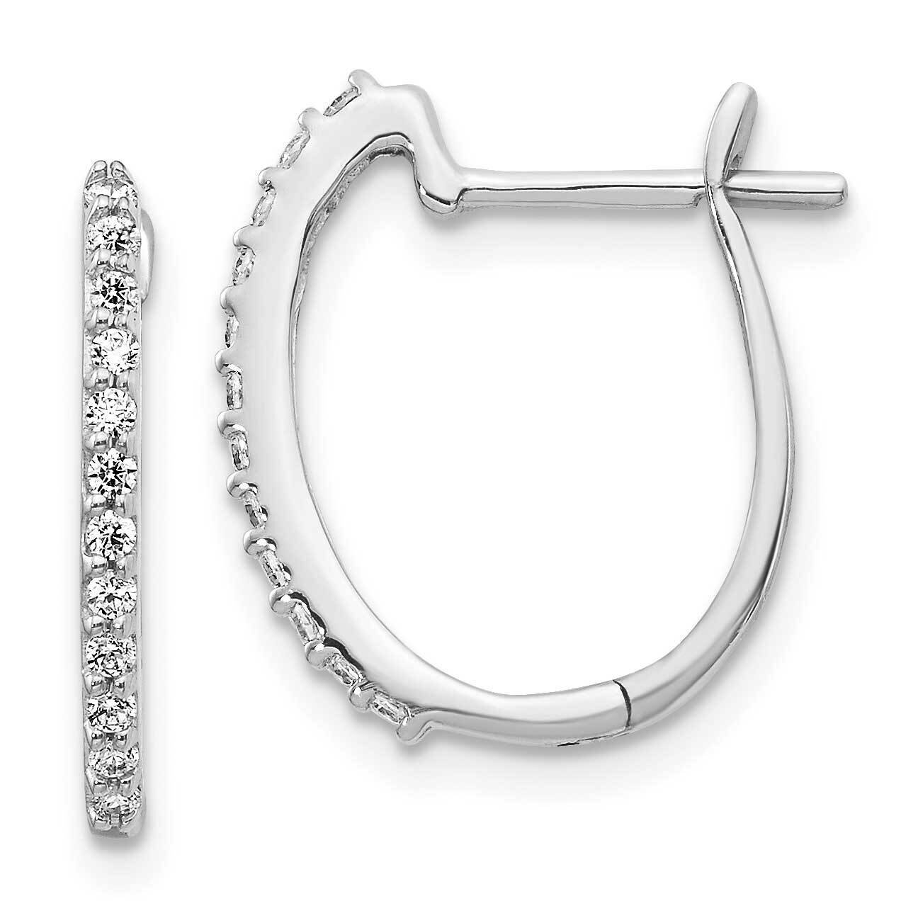 1.3mm Hinged Hoop Earrings 14k White Gold Diamond EM5416-020-WA, MPN: EM5416-020-WA, 191101417269