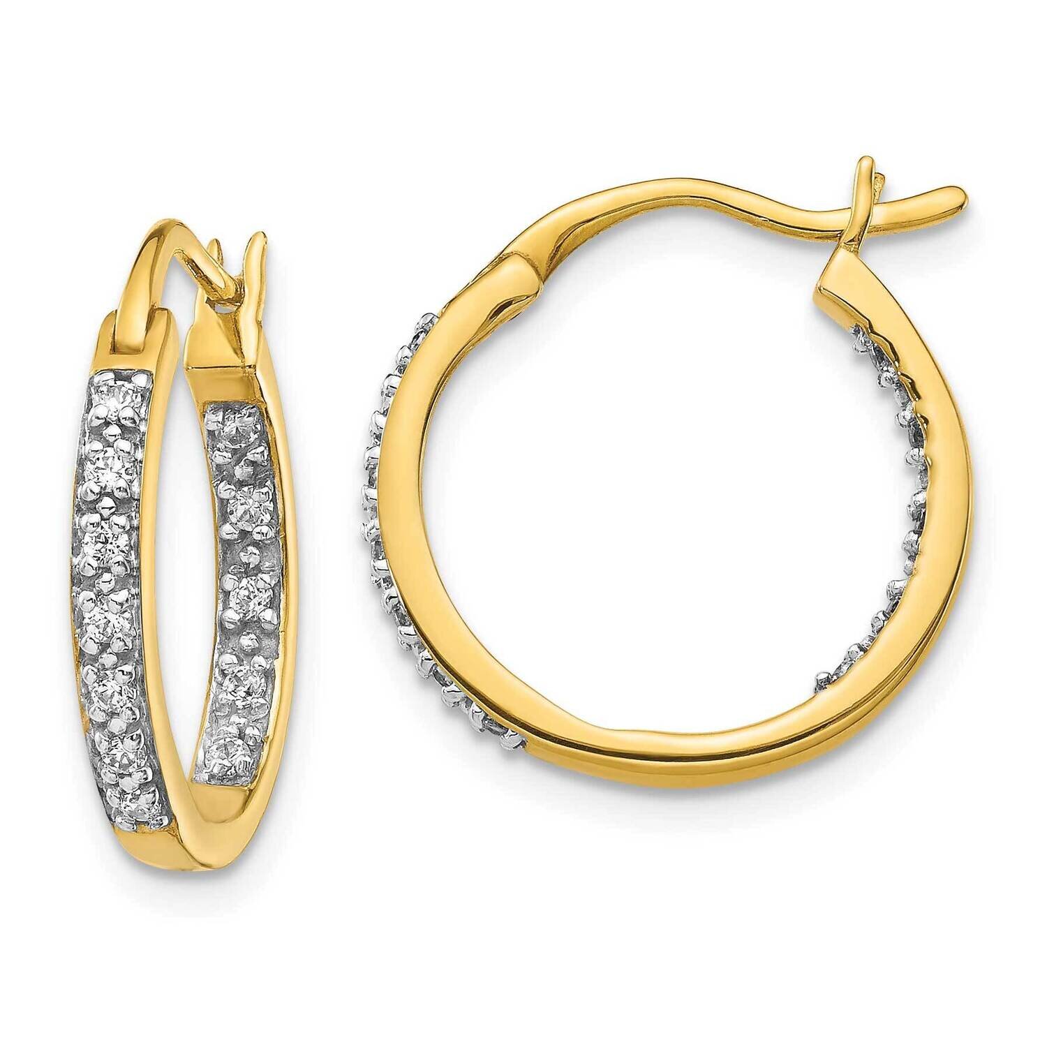 In &amp; Out Hoop Earrings 14k Gold Diamond EM5423-025-YA, MPN: EM5423-025-YA, 191101536700