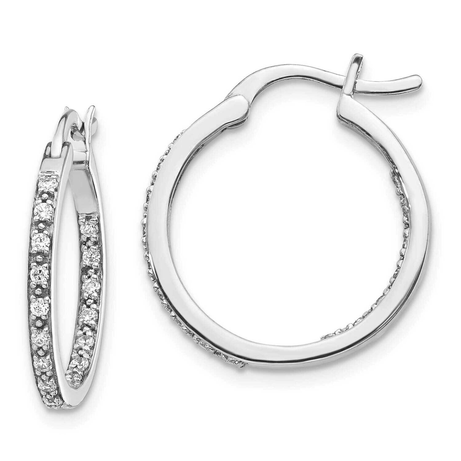 In &amp; Out Hoop Earrings 14k White Gold Diamond EM5423-033-WA, MPN: EM5423-033-WA, 191101536656