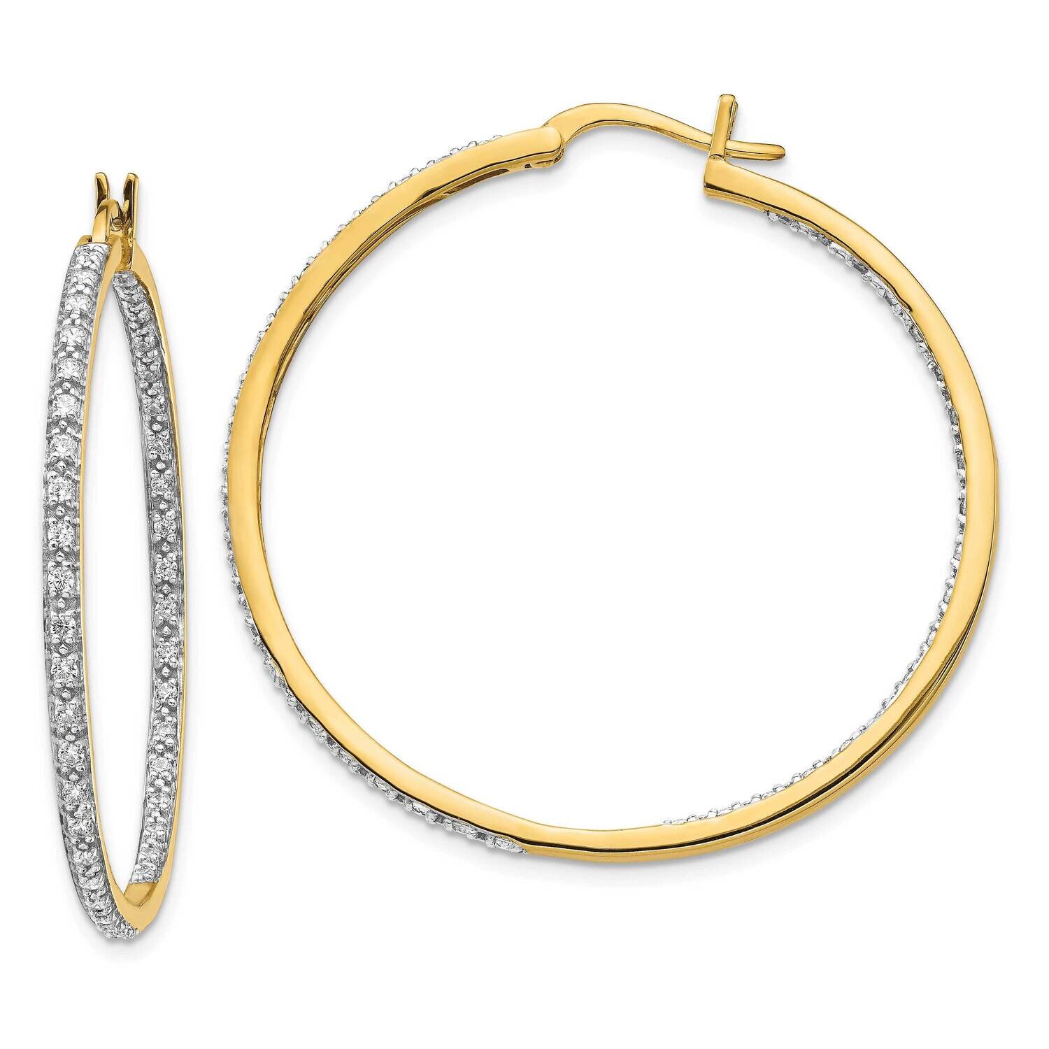 In &amp; Out Hoop Earrings 14k Gold Diamond EM5423-088-YA, MPN: EM5423-088-YA, 191101536731