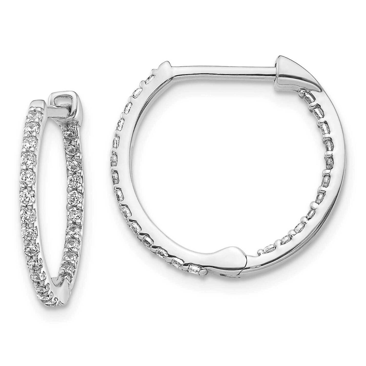 Hoop Earrings 14k White Gold Diamond EM5425-050-WA, MPN: EM5425-050-WA, 883957271989