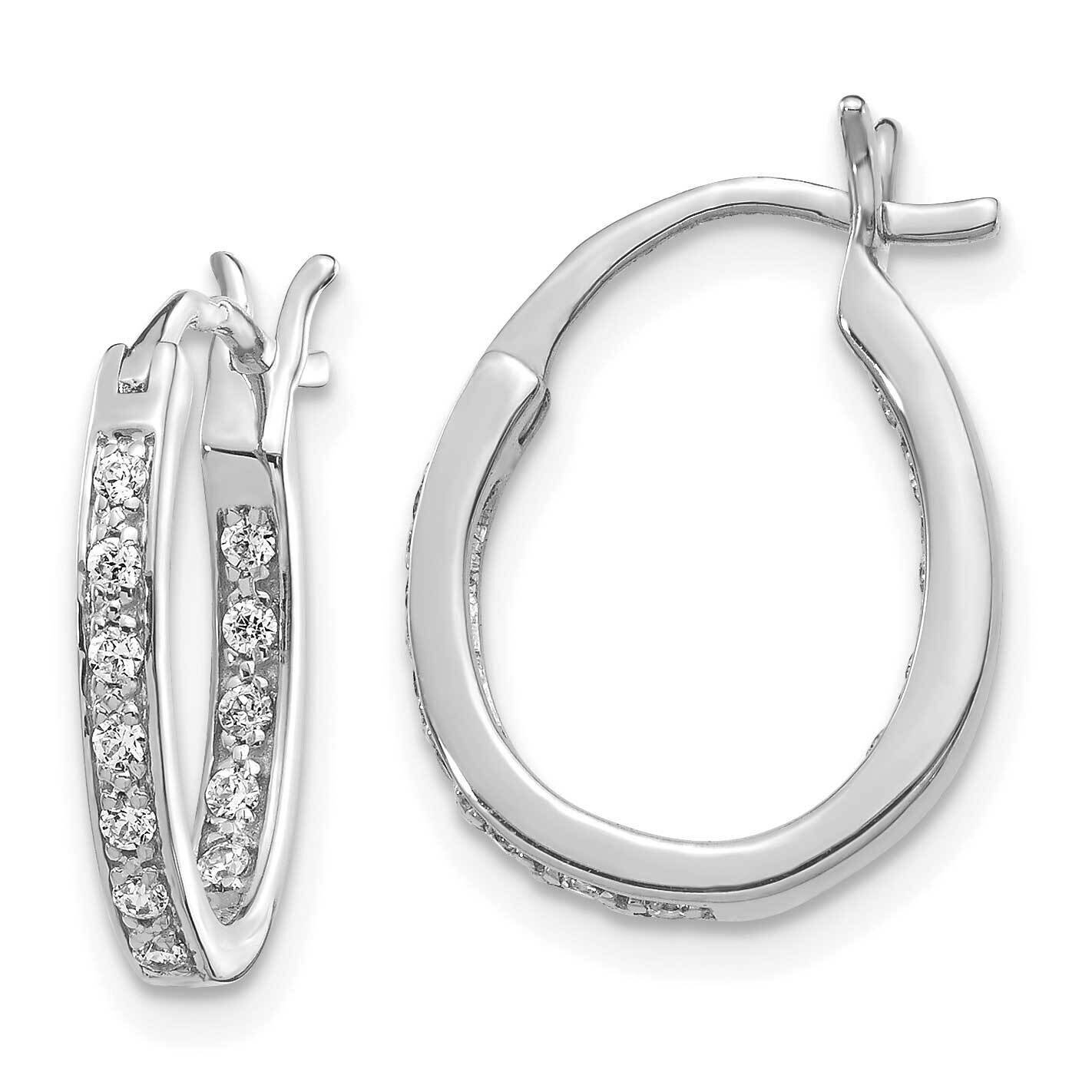 In &amp; Out Hoop Earrings 14k White Gold Diamond EM5426-025-WA, MPN: EM5426-025-WA, 191101536571