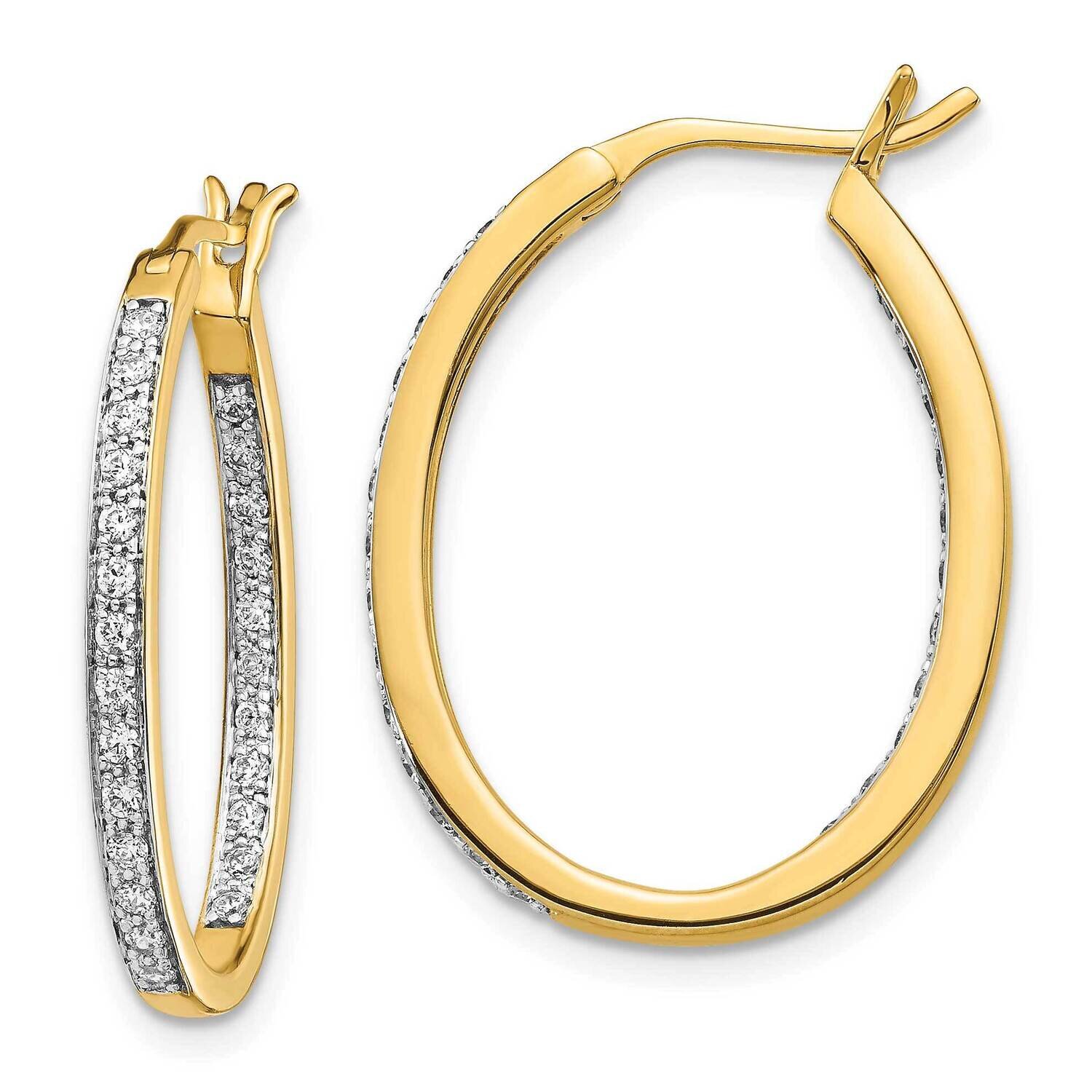 In &amp; Out Hoop Earrings 14k Gold Diamond EM5426-050-YA, MPN: EM5426-050-YA, 191101536632