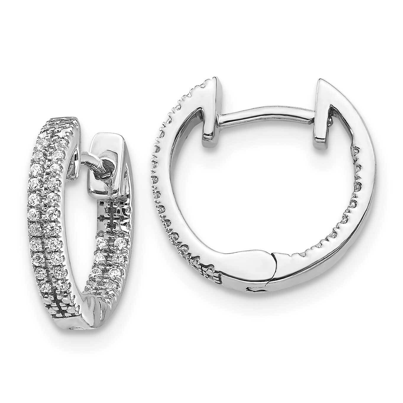 In &amp; Out Diamond Hinged Hoop Earrings 14k White Gold EM5428-016-WA, MPN: EM5428-016-WA, 191101333286