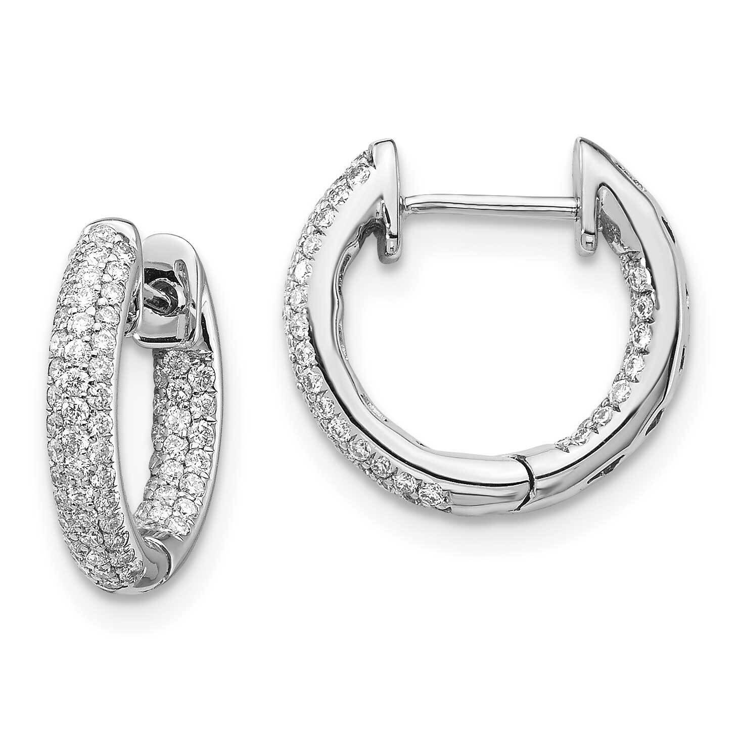 Hinged Hoop Earrings 14k White Gold Diamond EM5432-040-WA, MPN: EM5432-040-WA, 883957858166