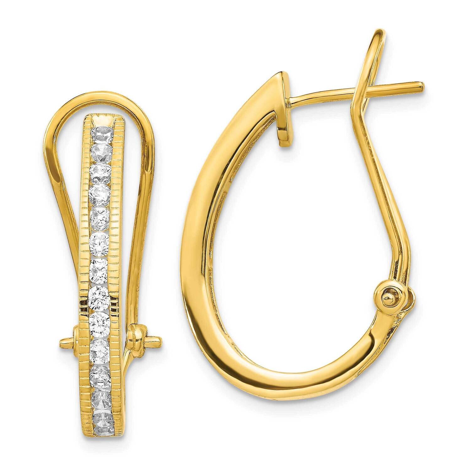Diamond Hoop Earrings 14k Gold EM5445-100-YA, MPN: EM5445-100-YA, 883957499352