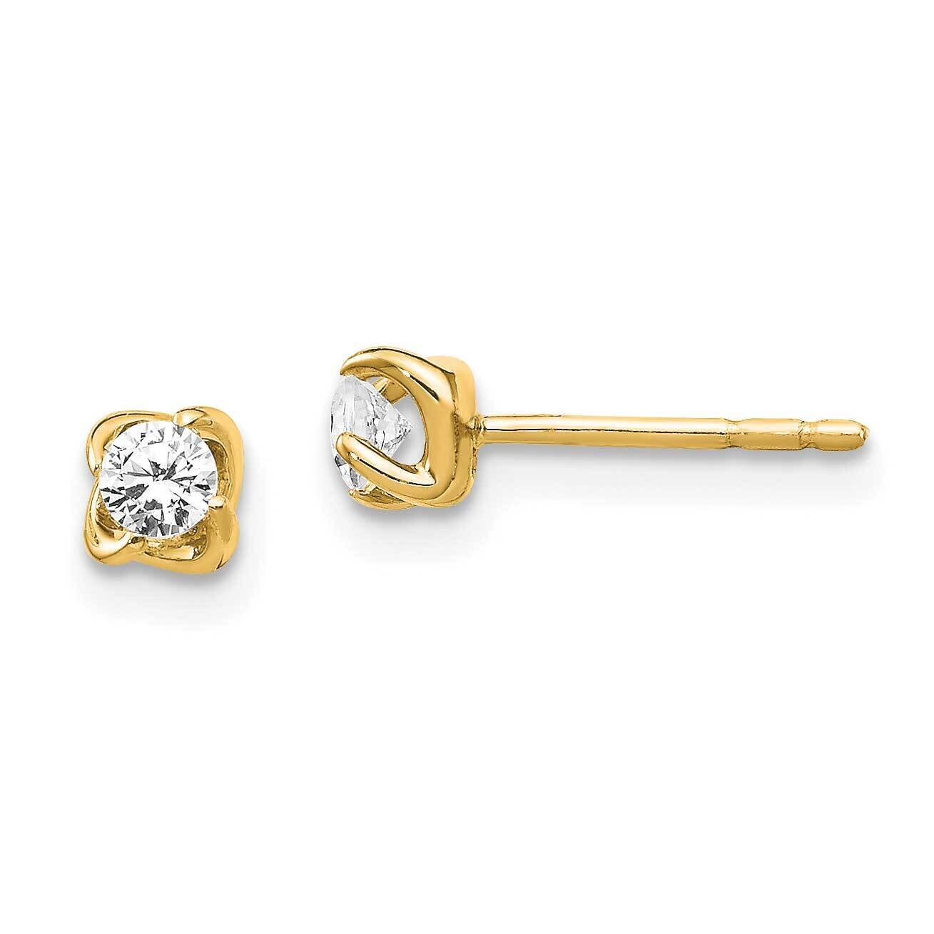 Diamond Post Earrings 14k Yellow Gold EM5446-020-YA, MPN: EM5446-020-YA, 883957453422