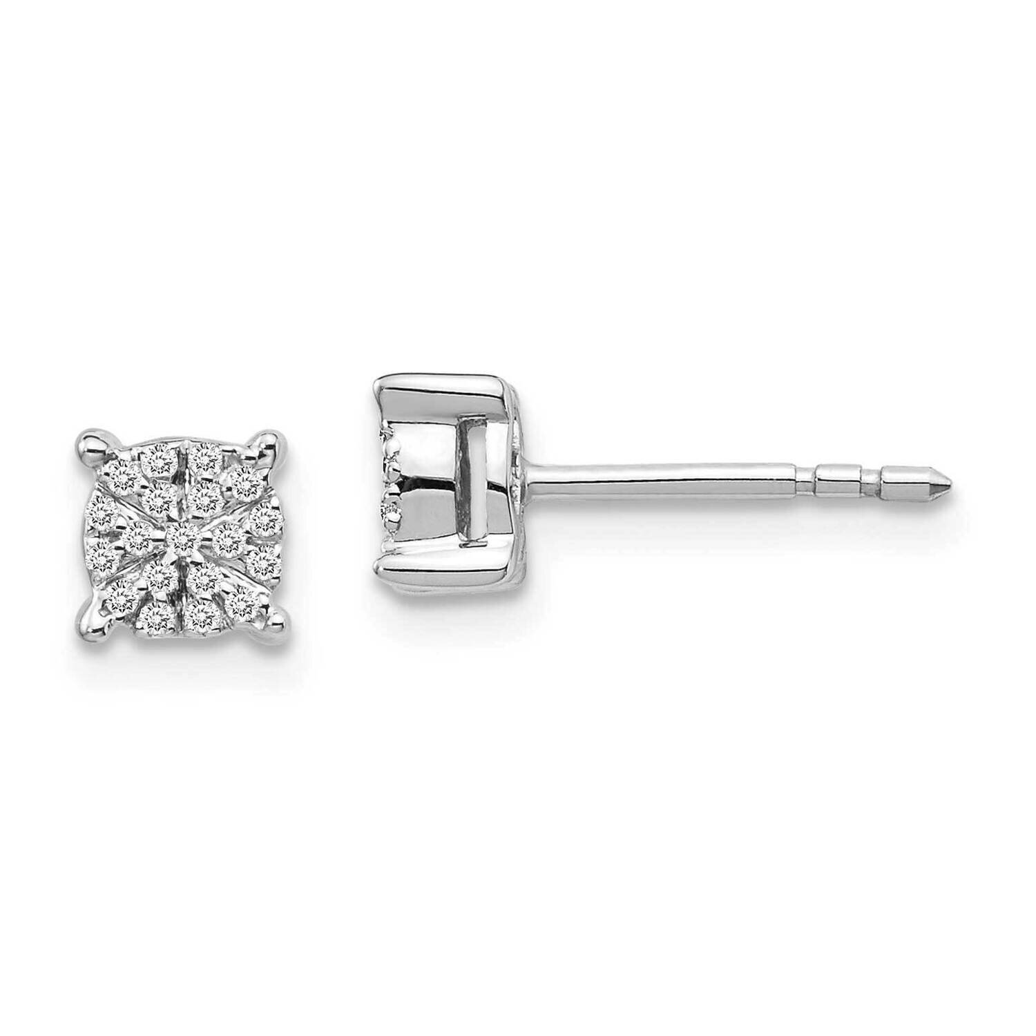 Cluster Post Earrings 14k White Gold Diamond EM5459-016-WA, MPN: EM5459-016-WA, 883957453460