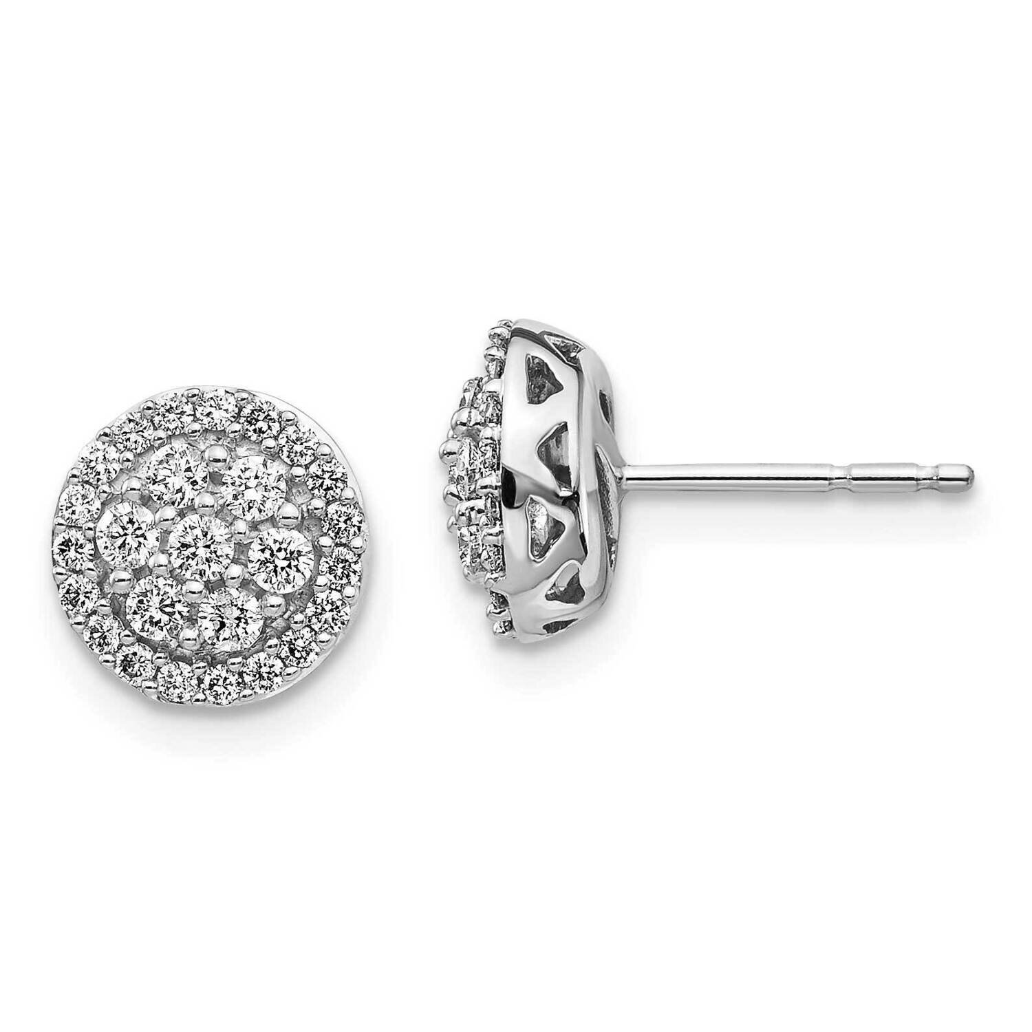 Cluster Earrings 14k White Gold Diamond EM5462-050-WA, MPN: EM5462-050-WA, 883957663999