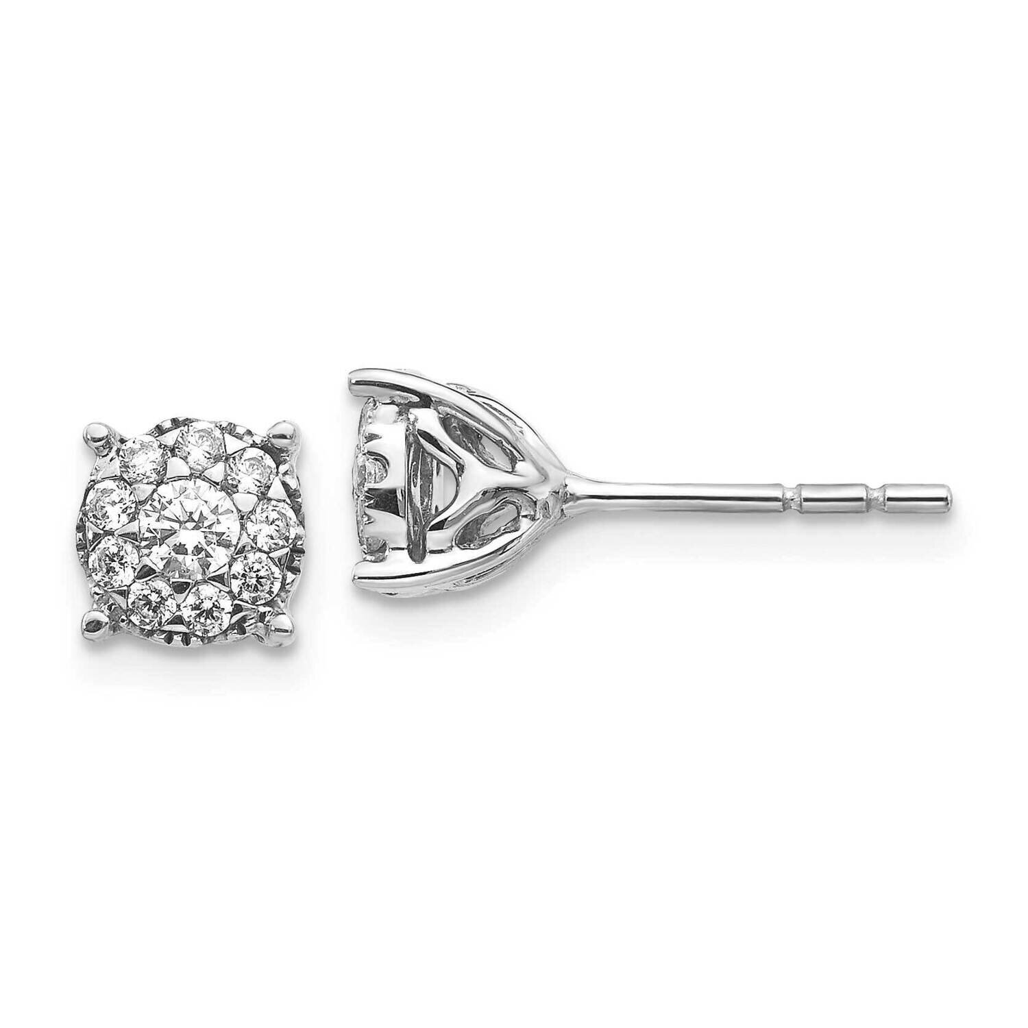 Cluster Earrings 14k White Gold Diamond EM5480-050-WA, MPN: EM5480-050-WA, 883957484860