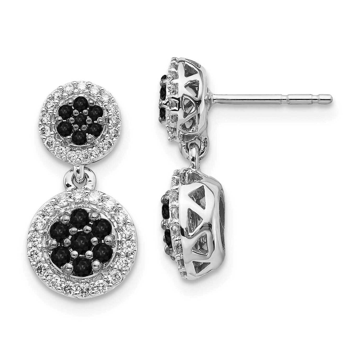 Black/White Diamond Cluster Dangle Earrings 14k White Gold EM5487-075-WA, MPN: EM5487-075-WA, 88395…