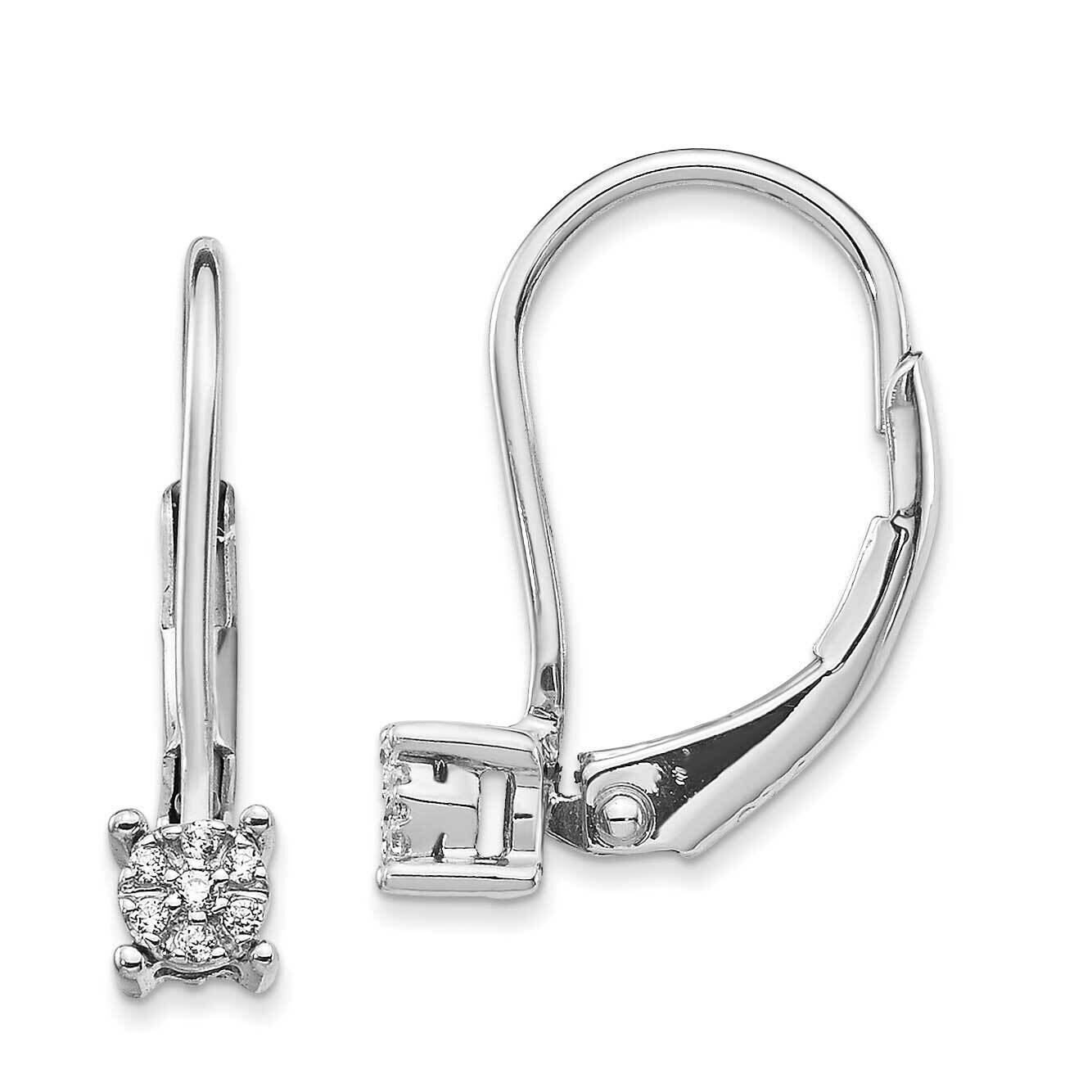 Cluster Leverback Earrings 14k White Gold Diamond EM5489-005-WA, MPN: EM5489-005-WA, 883957464329