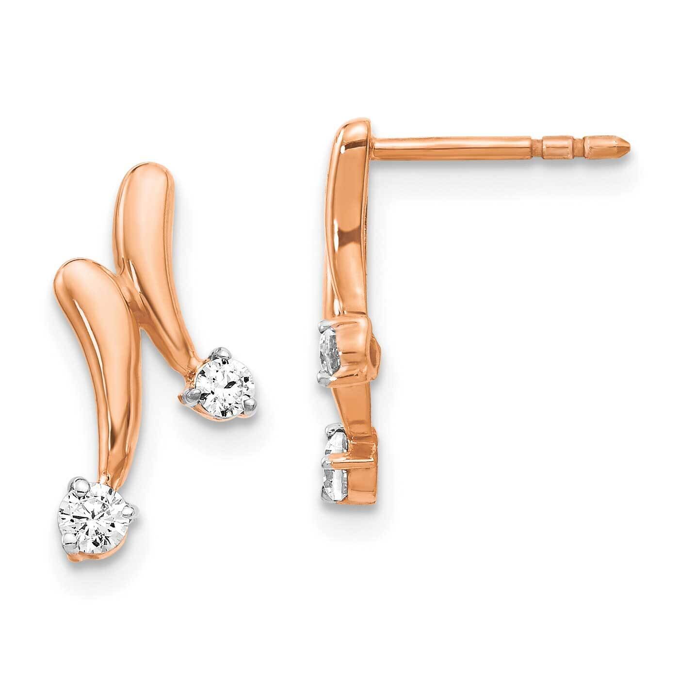 Diamond Earrings 14k Rose Gold EM5491-020-RA, MPN: EM5491-020-RA, 883957464350
