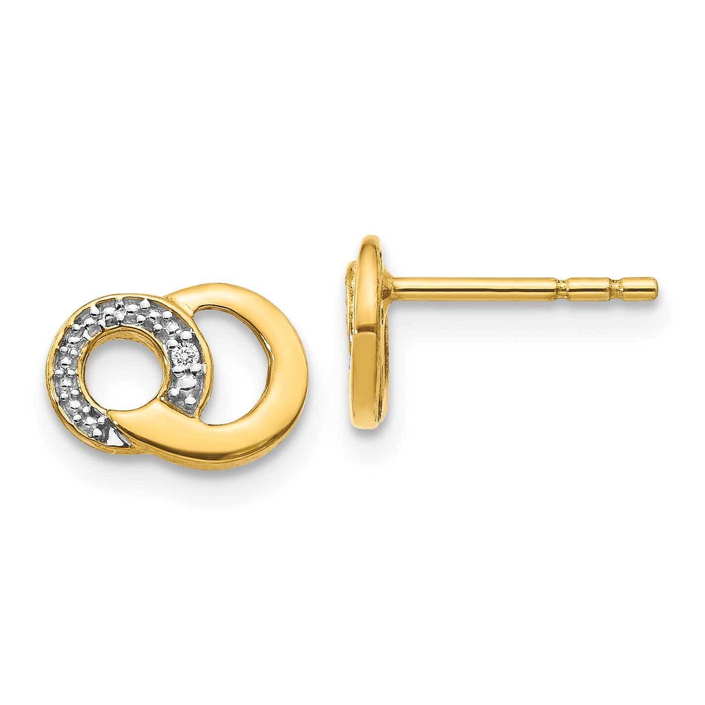 Rhodium Diamond Earrings 14k Yellow Gold EM5501-001-YA, MPN: EM5501-001-YA, 883957414065