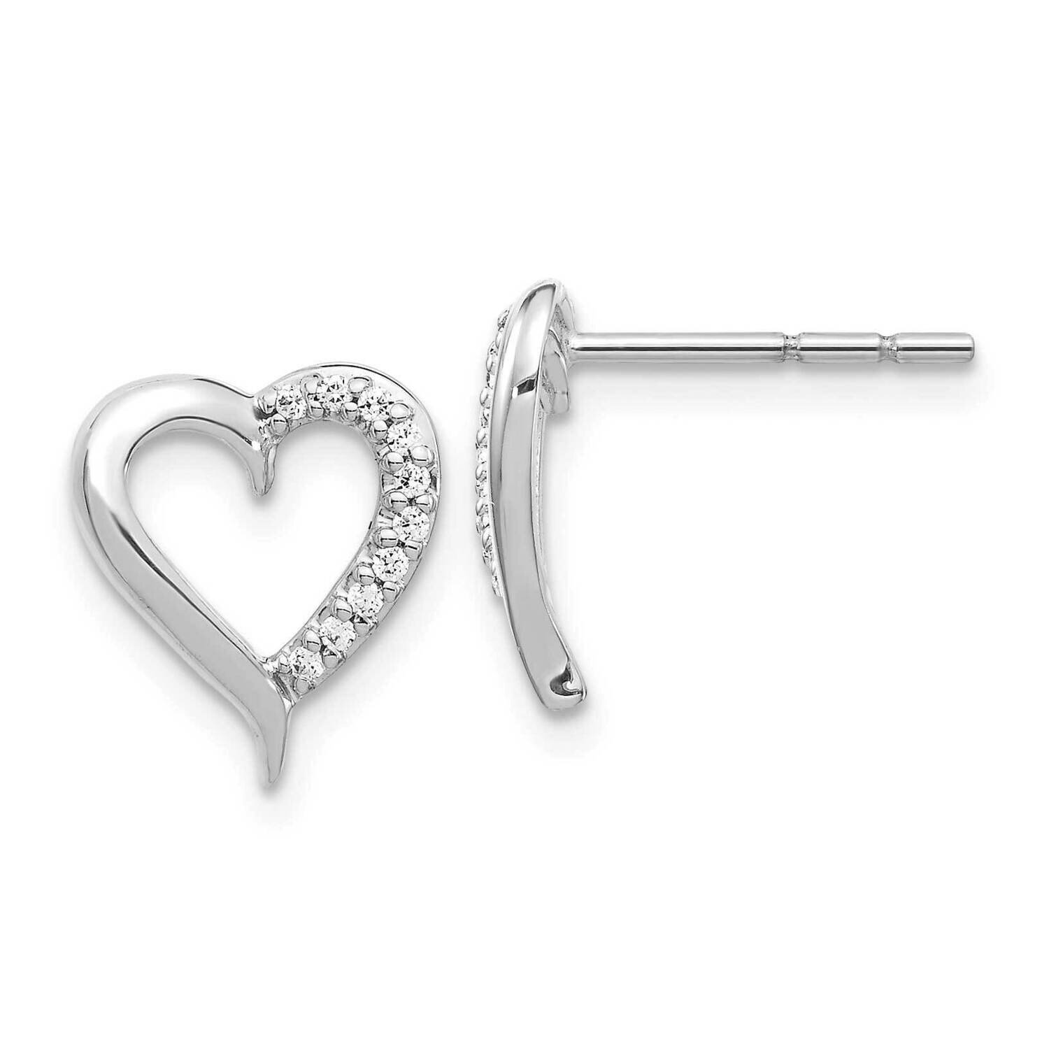 Heart Earrings 14k White Gold Diamond EM5521-010-WA
