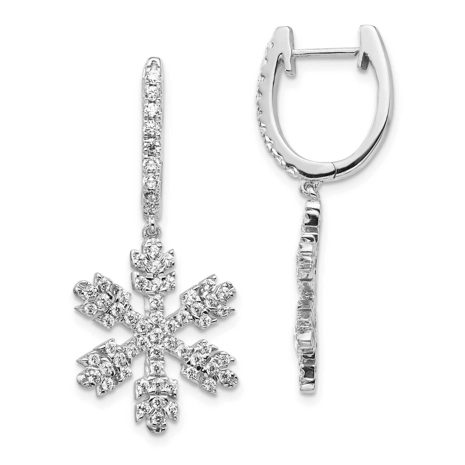 Snowflake Earrings 14k White Gold Diamond EM5538-100-WA, MPN: EM5538-100-WA, 883957017778