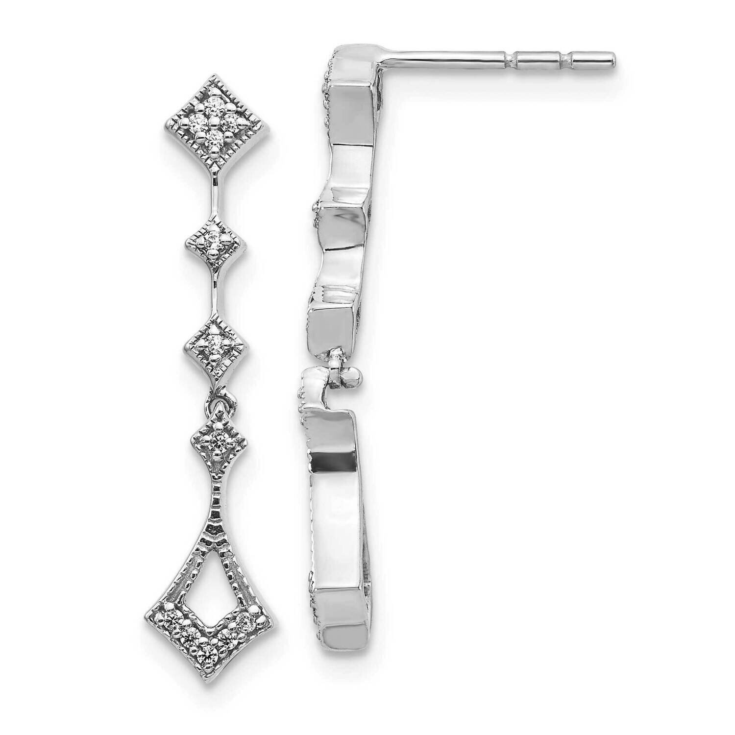 Vintage Earrings 14k White Gold Diamond EM5555-010-WA, MPN: EM5555-010-WA, 843642050718