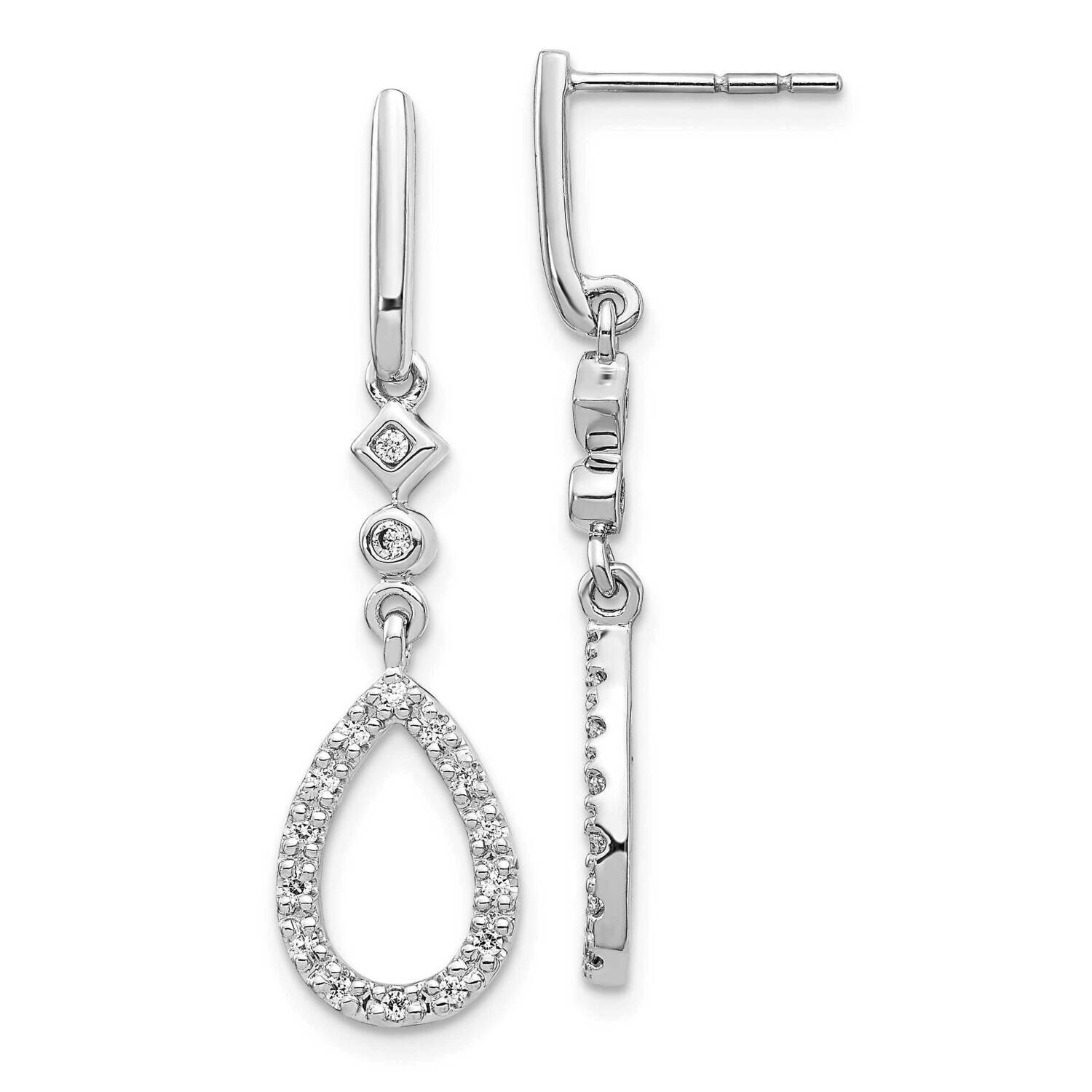 Teardrop Earrings 14k White Gold Diamond EM5558-025-WA