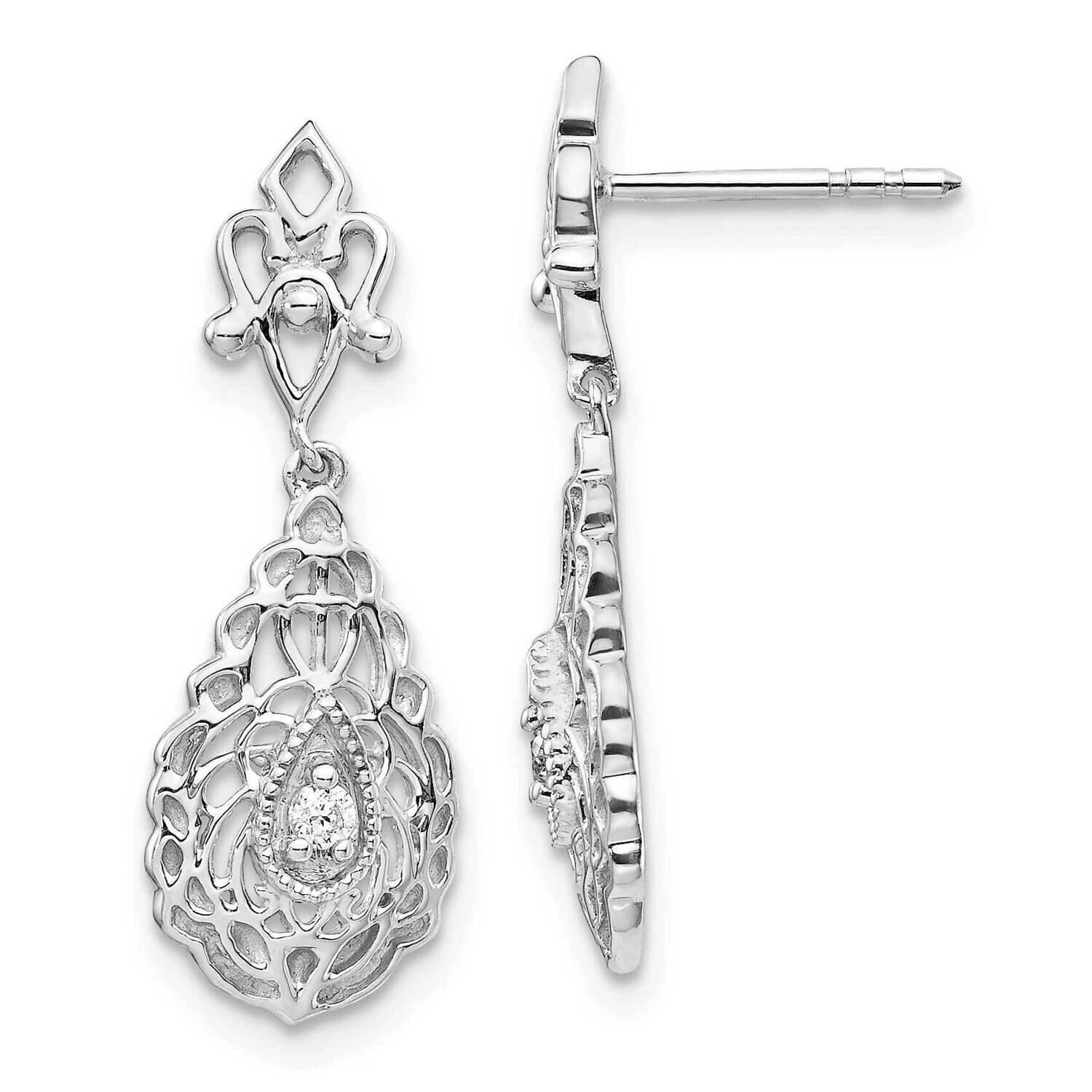 Earrings 14k White Gold Diamond EM5561-006-WA, MPN: EM5561-006-WA, 883957273716