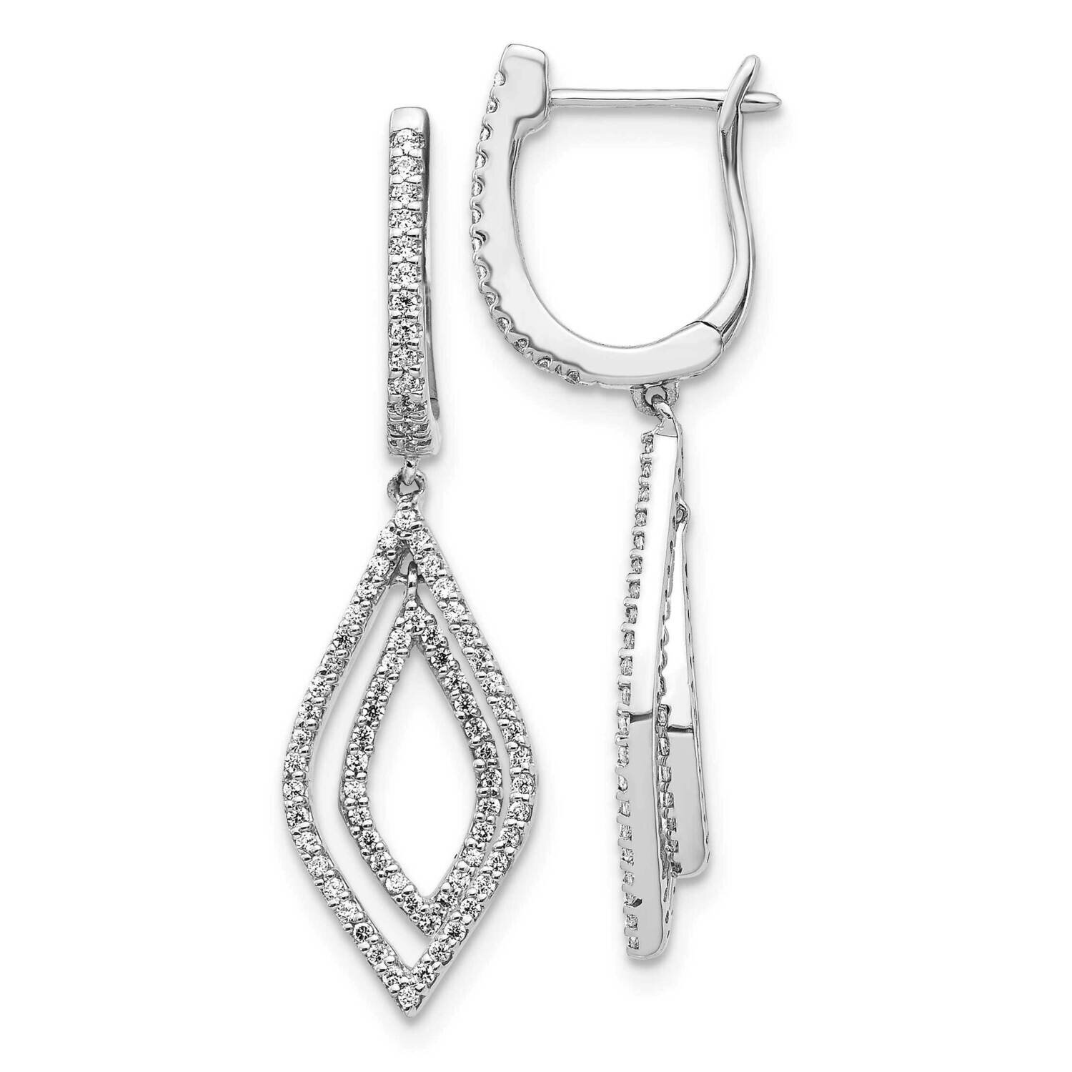 Teardrop Hinged Dangle Earrings 14k White Gold Diamond EM5562-050-WA, MPN: EM5562-050-WA, 883957664…