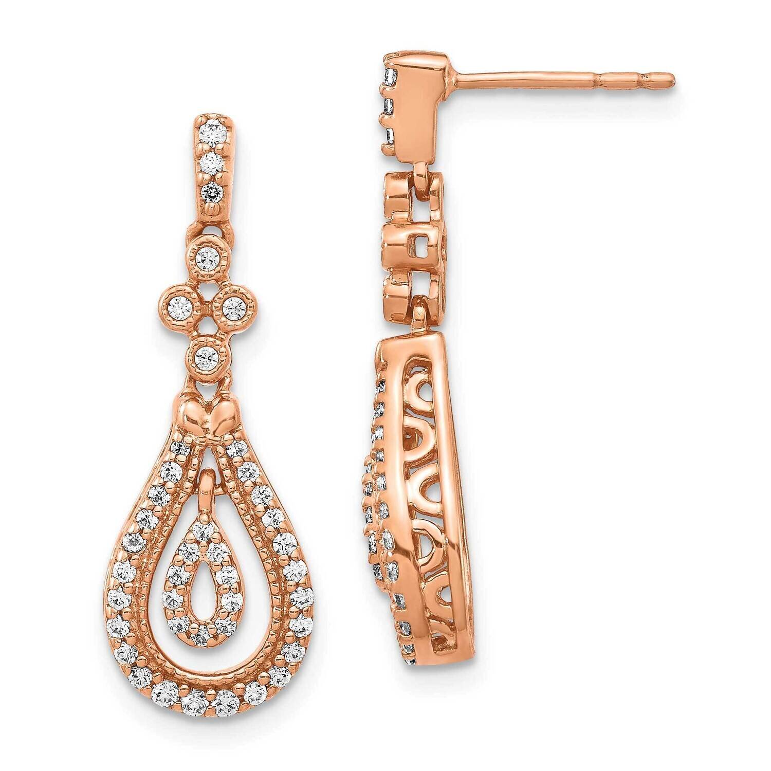 Diamond Post Earrings 14k Rose Gold Polished EM5566-040-RA, MPN: EM5566-040-RA, 883957464718