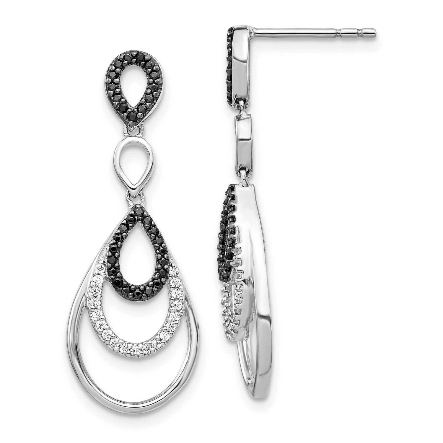 Black &amp; White Diamond Post Earrings 14k White Gold EM5572-040-WA, MPN: EM5572-040-WA, 843642051029