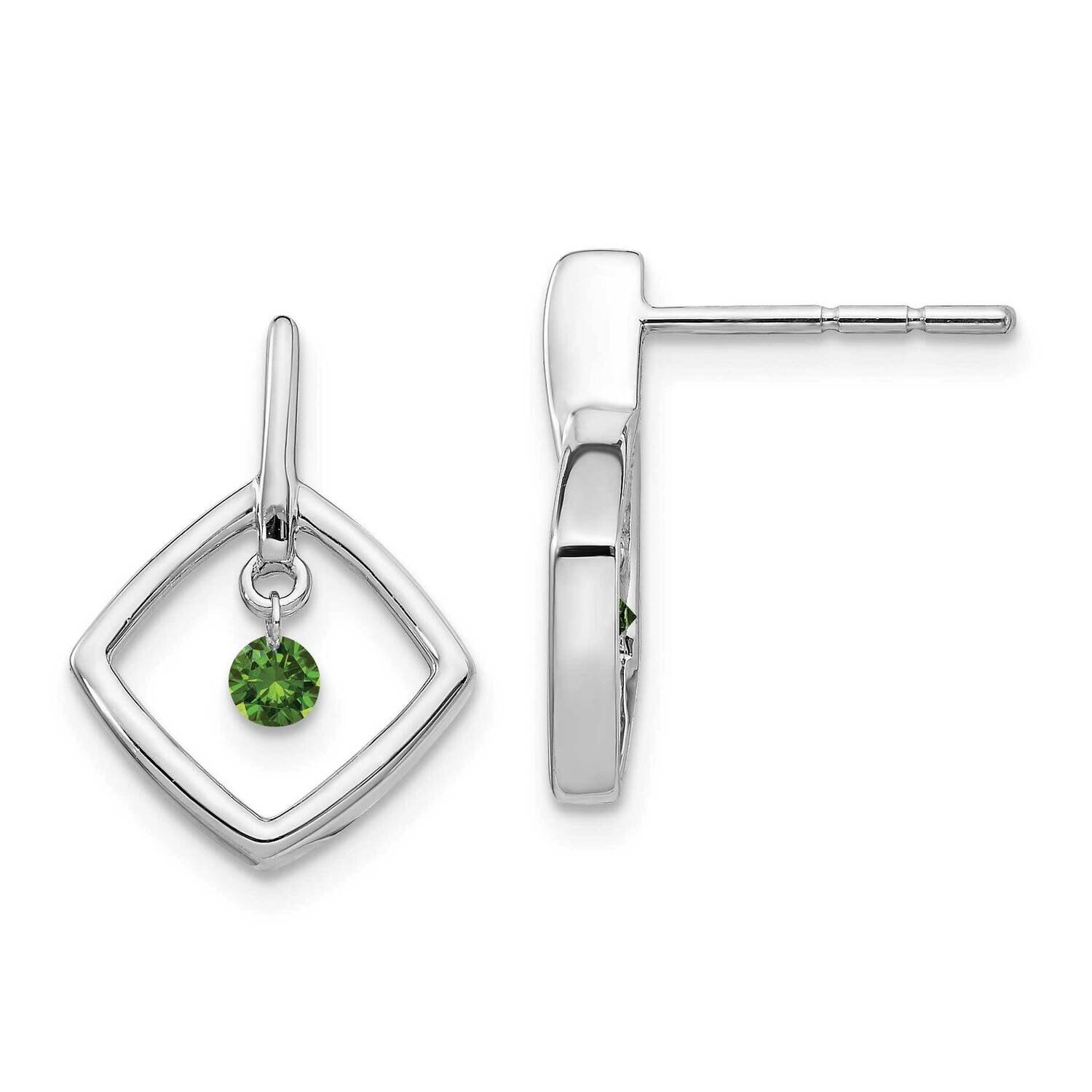 Green Diamond Earrings 14k White Gold EM5574-GD-013-WA