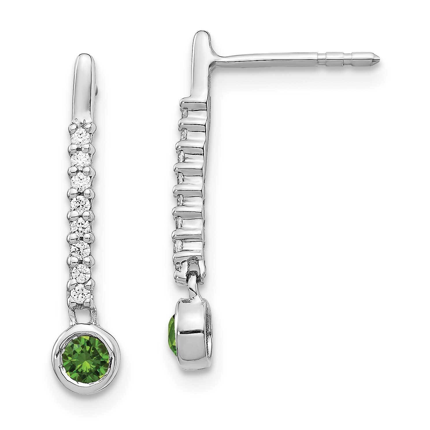 Green/White Diamond Earrings 14k White Gold EM5577-GD-033-WA, MPN: EM5577-GD-033-WA, 883957464862