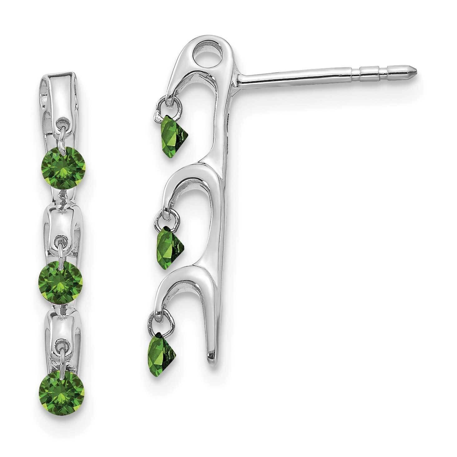 Green Diamond Earrings 14k White Gold EM5580-GD-033-WA, MPN: EM5580-GD-033-WA, 883957273907