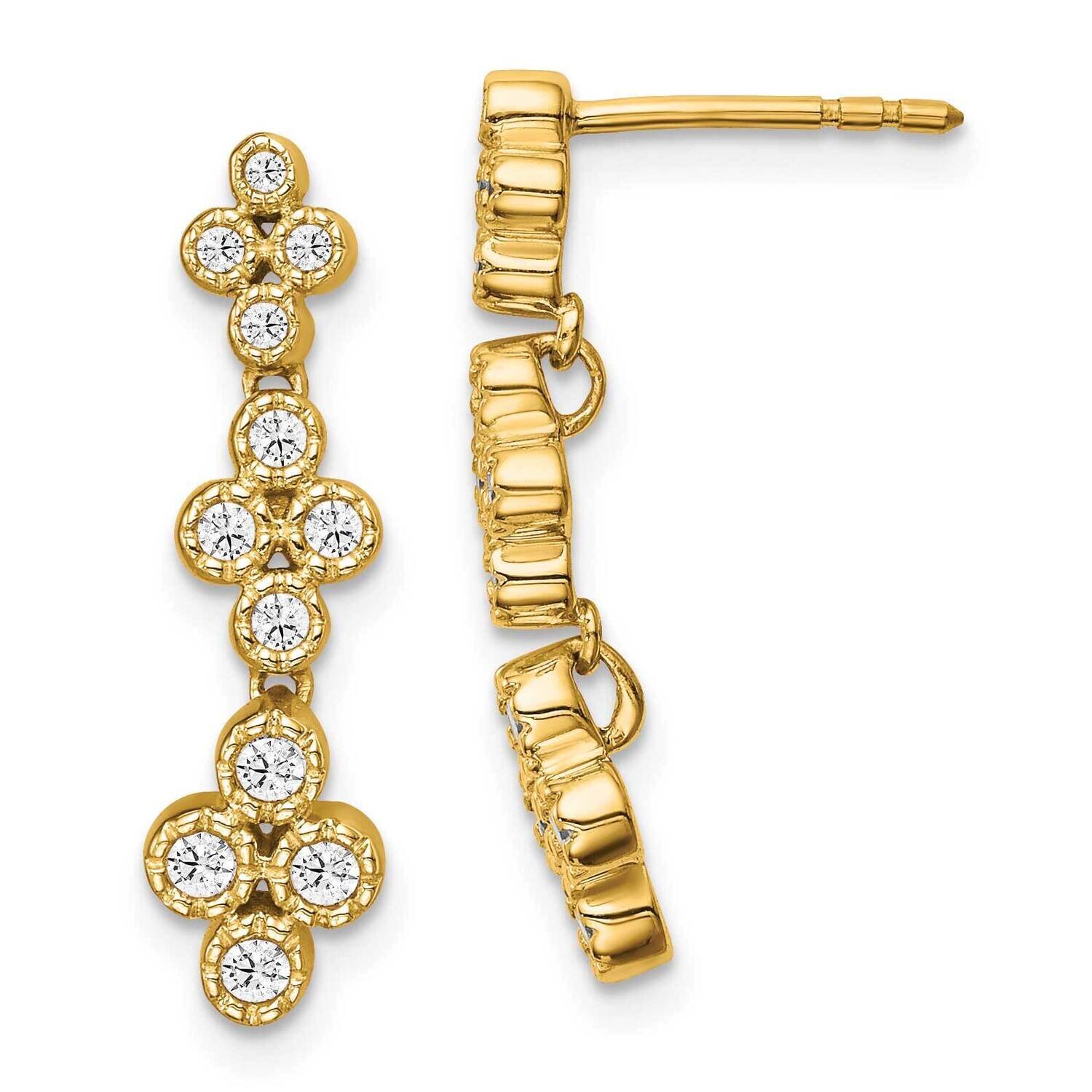 Diamond Vs/Si, D E F, Bloom Fashion Dangle Earr 14k Yellow Gold True Origin Lab Grown EM6341B-038-Y…