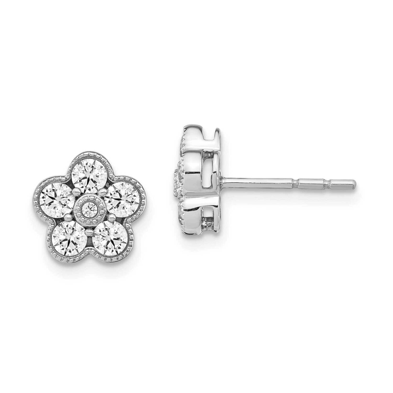 Diamond Vs/Si, D E F, Floral Post Earrings 14k White Gold True Origin Lab Grown EM6345-102-WLD, MPN…