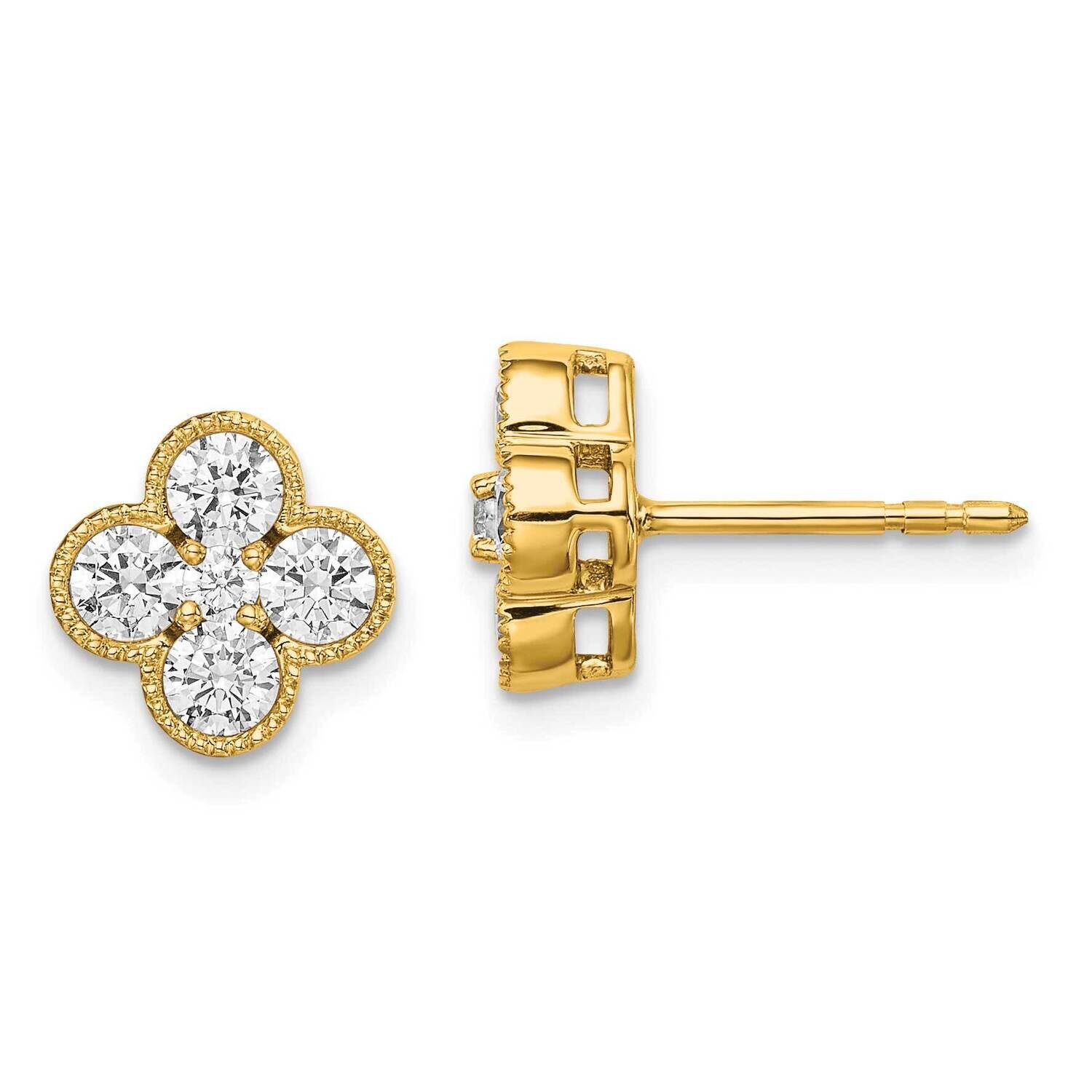 Diamond Vs/Si, D E F, Bloom Post Earrings 14k Yellow Gold True Origin Lab Grown EM6346-100-YLD, MPN…