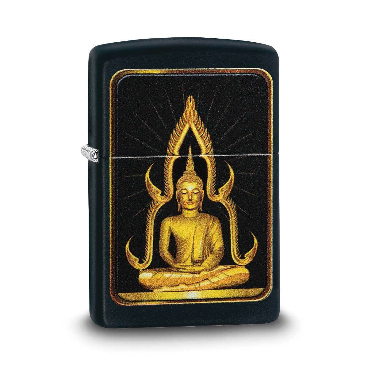 Zippo Black Matte Golden Buddha Lighter GM22082