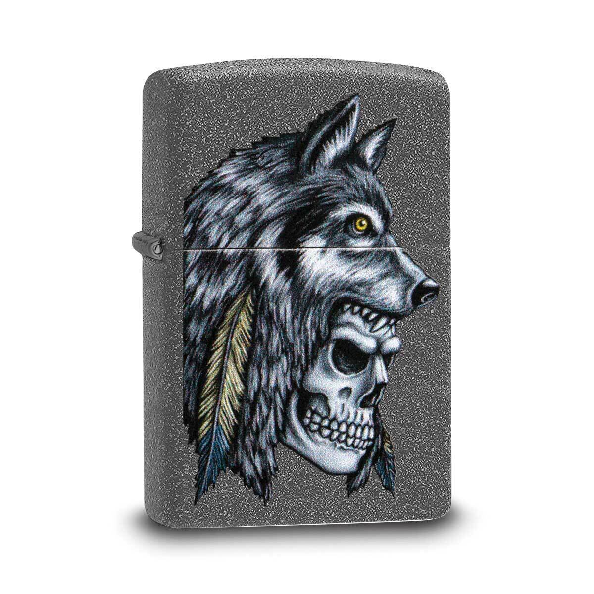 Zippo Iron Stone Wolf Skull Lighter GM22096