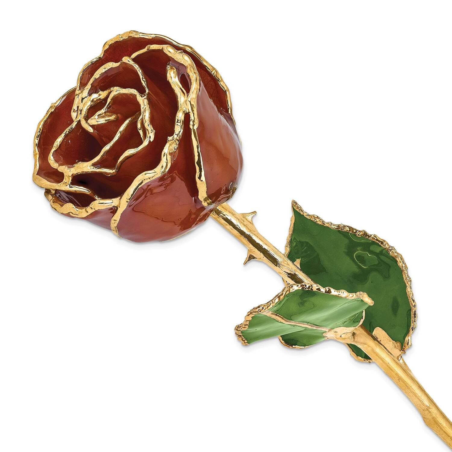Root Beer Rose Lacquer Dipped Gold Trim GM22714, MPN: GM22714, 812465023322