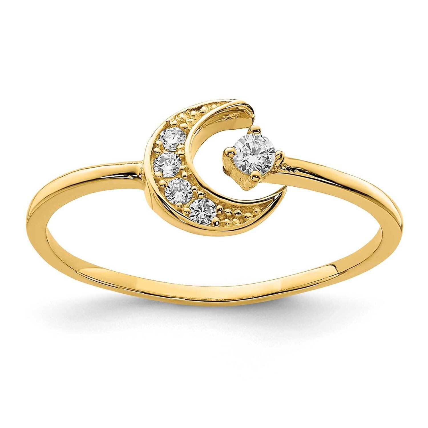 Cz Moon Ring 14k Gold K6421, MPN: K6421, 883957935300