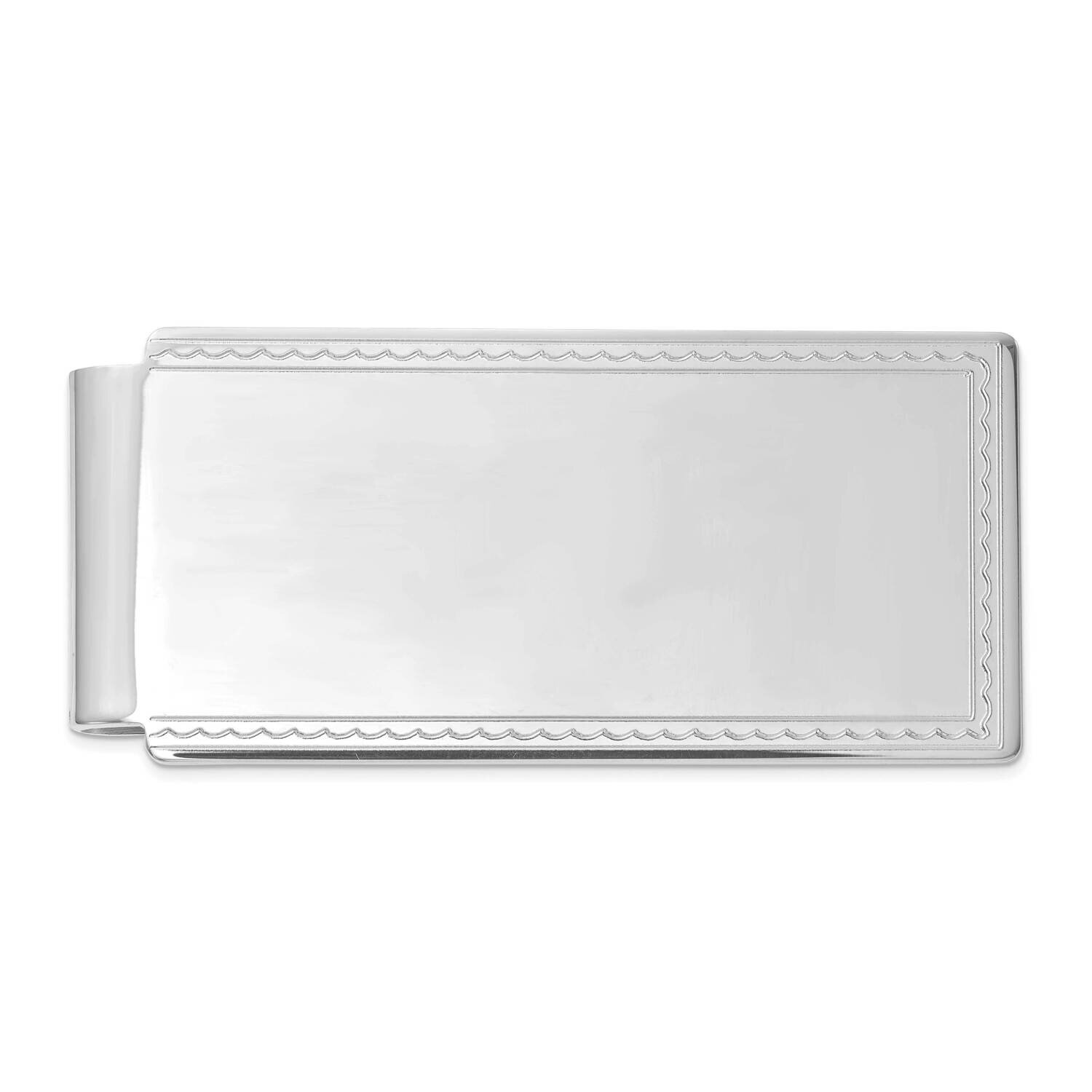 Kelly Waters Hinged Engravable Rope Edge Money Clip Rhodium-plated KW746, MPN: KW746,
