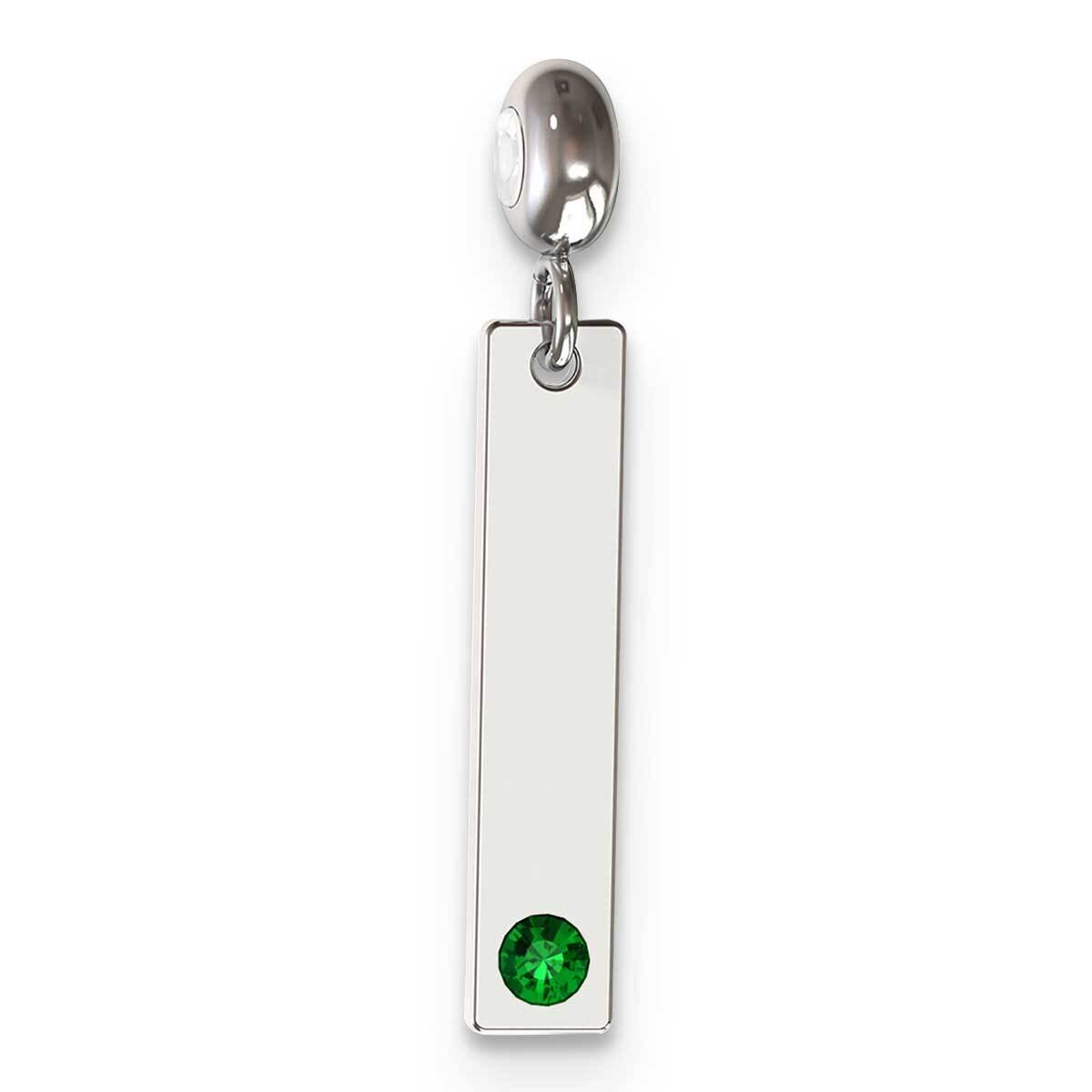 Memi May Swarovski Crystal Bar Charm Sterling Silver Rhodium-plated ME100MAY-SS, MPN: ME100MAY-SS,