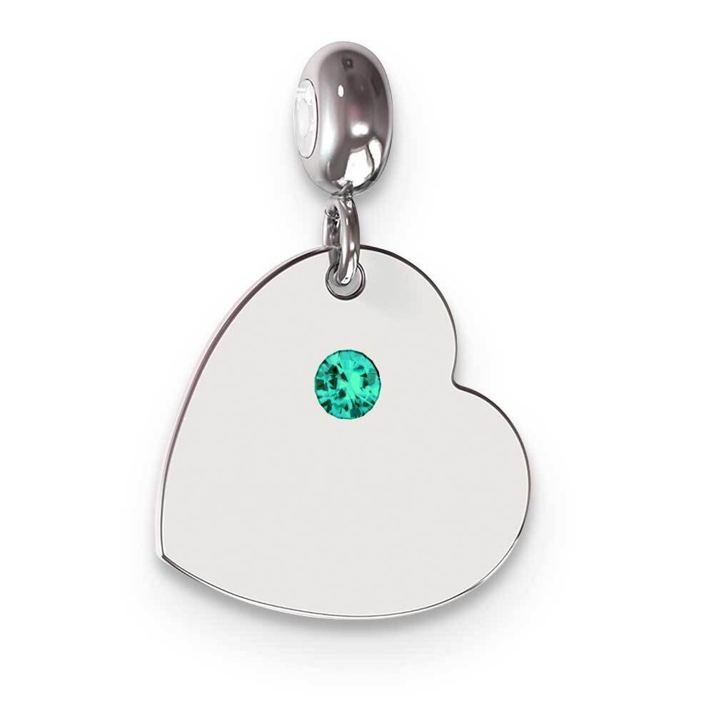Memi Engvbl Dec Swarovski Crystal Heart Charm Sterling Silver Rhodium-plated ME101DEC-SS, MPN: ME10…