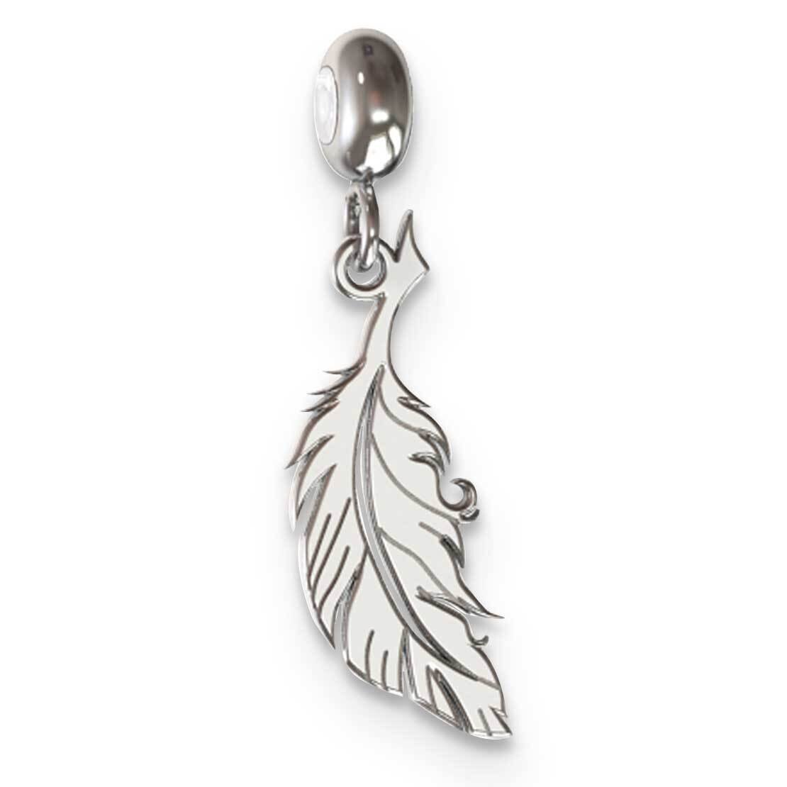 Memi Feather Charm Sterling Silver Rhodium-plated ME108-SS