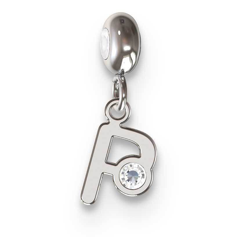 Memi Letter P with Swarovski Crystal Charm Sterling Silver Rhodium-plated ME111P-SS
