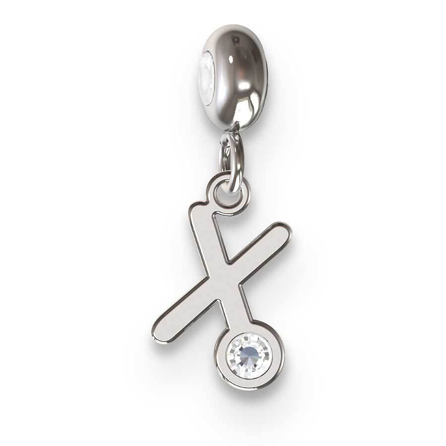 Memi Letter x with Swarovski Crystal Charm Sterling Silver Rhodium-plated ME111X-SS, MPN: ME111X-SS,