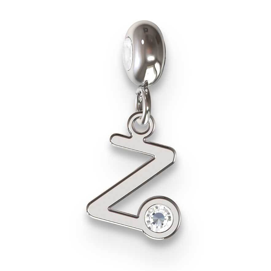 Memi Letter Z with Swarovski Crystal Charm Sterling Silver Rhodium-plated ME111Z-SS, MPN: ME111Z-SS,