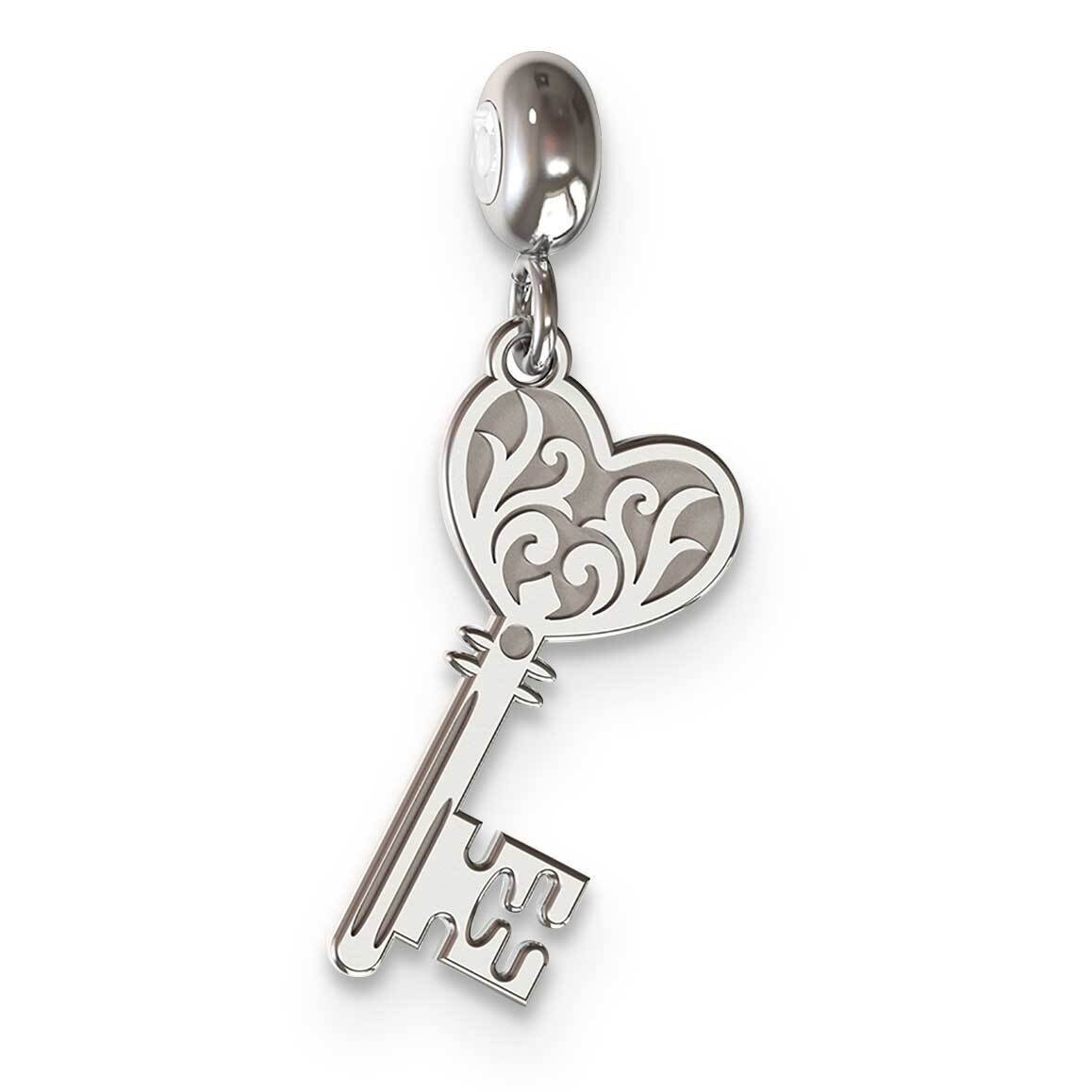 Memi Key Charm Sterling Silver Rhodium-plated ME146-SS, MPN: ME146-SS,