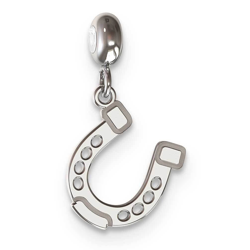 Memi Lucky Horseshoe Charm Sterling Silver Rhodium-plated ME149-SS, MPN: ME149-SS,